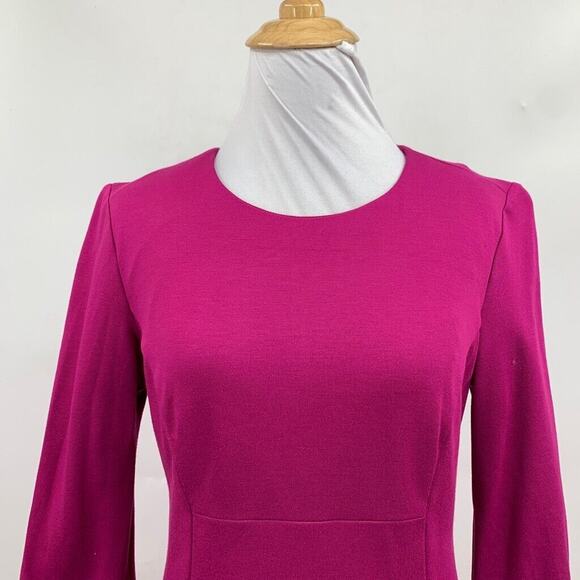 Trina Turk Dress Womens S Geranium Bell Sleeves Ponte Knit Sheath Peekaboo Lace - Picture 3 of 14